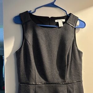 White House Black Market Textured Black and Gray Midi Dress